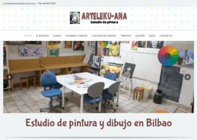 Página web para escuela de pintura