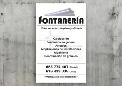 Cartel para fontanería
