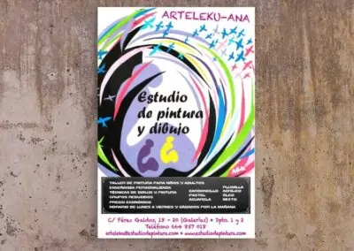 Diseño de cartel para escuela de pintura
