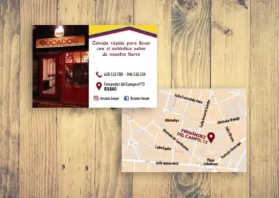 Diseño e impresión de tarjetas para restaurante