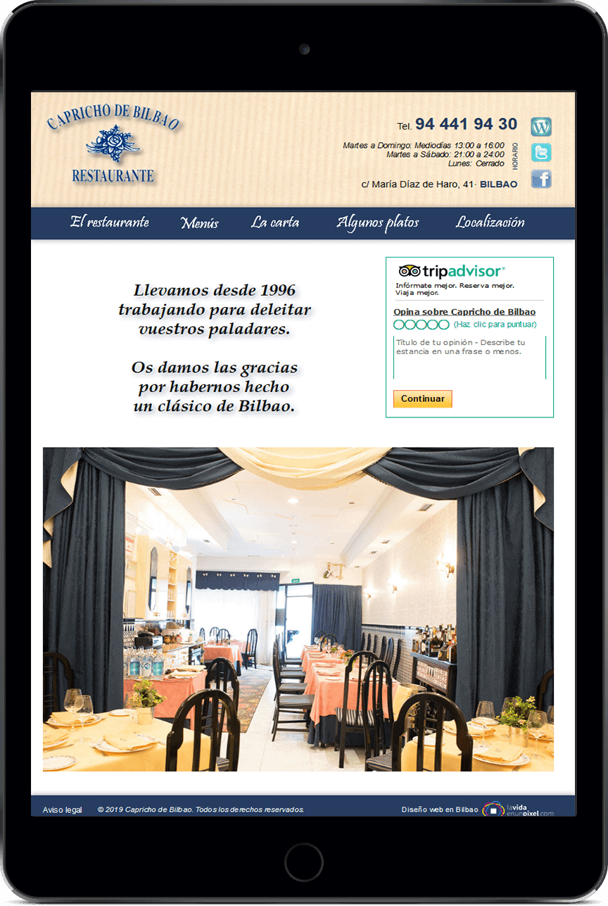 Diseño web para restaurante