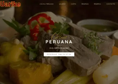 Página web de restaurante en Bilbao