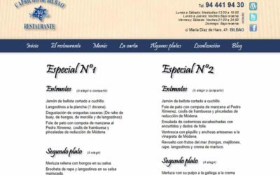 Diseño de páginas web para restaurantes